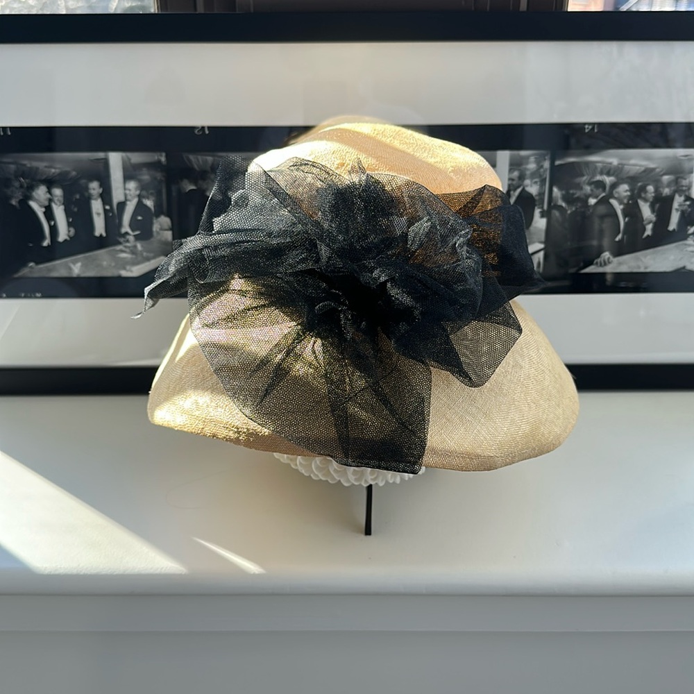 Georgia Hughes Vintage Straw Hat w/Tulle